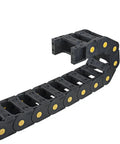 R55 25mm By 57mm Open Type Plastic Cable Drag Chain Carrier For Wires 1 Meter Length CNC Black