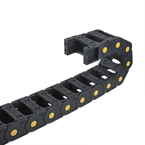 R55 25mm By 57mm Open Type Plastic Cable Drag Chain Carrier For Wires 1 Meter Length CNC Black