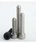 Badass Stainless Steel and Carbon Steel Ball Spring Plungers with Hex Socket Setscrews shown in different sizes and styles.