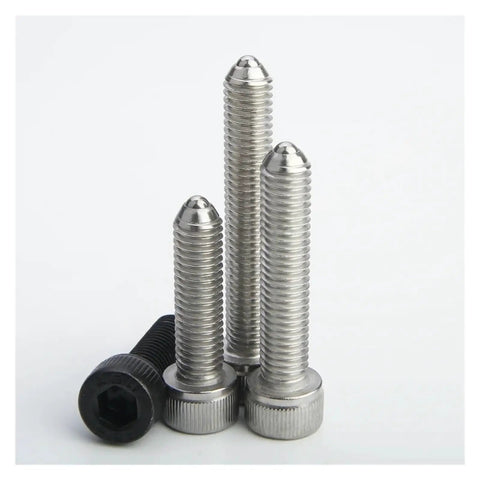 Badass Stainless Steel and Carbon Steel Ball Spring Plungers with Hex Socket Setscrews shown in different sizes and styles.