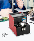 Straight Shooter Automatic Screw Feeder Machine Featuring Bright LCD Screen, desktop view with M2 to M4 screws.