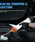 Ultimate 200Cc Fluid Extractor Pump For Oil Gas Power Steering Brake And Transmission being used for fluid extraction from a vehicle.