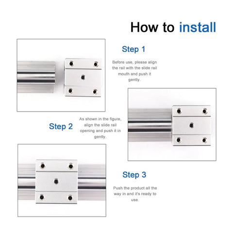 How to install Pro Grade Linear Guide Rail Kit with Two Rails and Four Blocks SBR12UU Smooth Motion for CNC Parts, Adjustable 200mm to 1500mm Length