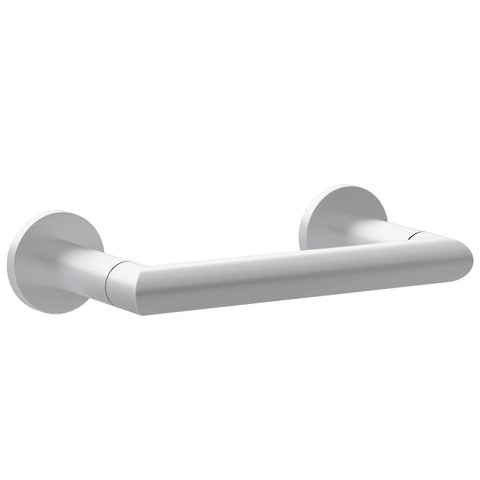Kubic Double Post Tissue Paper Holder With Pivoting Arm In Satin Nickel Solid Brass Build Easy Roll Changes No Fuss Design