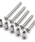 1/4 20 X 3/4 Inch Tough As Nails Furniture Connector Bolts And Barrel Nuts Kit showing stainless steel screws and nuts.