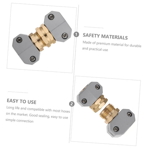 Top Tier Garden Hose Repair Connector Kit With Quick Disconnect Male Female Fittings For Easy Outdoor Setup And Leak Free High Pressure Water Flow brass and gray hose connector