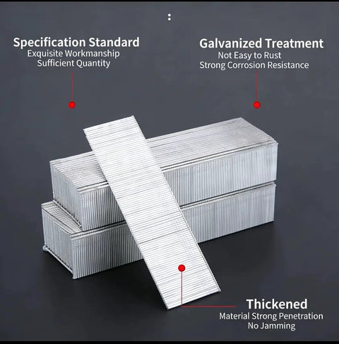 Kickass Durability 18 Gauge Brad Nails Two Inch Galvanized Steel Fasteners For Pneumatic Or Electric Nail Guns Smooth As Butter No Rust Headaches Real Workhorse Tools 1500 Count Pack Ready To Roll stacked galvanized fasteners with one exposed, showcasing strong build and quality.