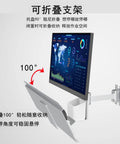 Heavy Duty Wall Mounted Monitor Mount With Foldable Keyboard Tray Slick Ergonomic Desk Rig showing adjustable arms and tray angle.