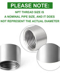 Rock Solid One Point Two Five Inch Double Female NPT Pipe Coupler 304 Stainless Steel showing threaded interior and smooth finish.