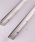 Two Pack 12mm Linear Rail Shaft Rods SBR12 High Precision Guide Rail For CNC Machines, stainless steel rods on white backdrop
