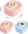 Badass Hella Tough Shockproof EDC Case For Bluetooth Headphones Slick Hard Shell Organizer in pink and blue with lids.