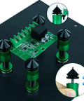 ESD Safe Soldering Helping Hand For PCB Board Holder Magnetic Tower Fixture Clamp Metal Stand For Desoldering Rework Repairs And Inspection Green 4 Pack