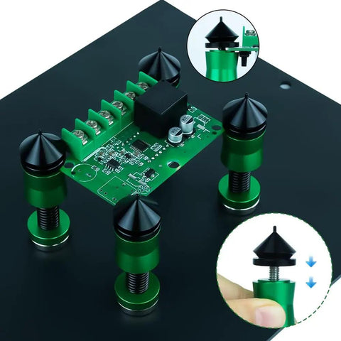 ESD Safe Soldering Helping Hand For PCB Board Holder Magnetic Tower Fixture Clamp Metal Stand For Desoldering Rework Repairs And Inspection Green 4 Pack