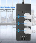 Universal Power Strip With 6 Outlets 3 USB Ports Plus 1 Type C Port Six Point Five Foot Extension Cord 3000 Watt Surge Protector