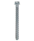 Close-up of Beefy One Half Inch By Five Inch Titen HD Screw Anchor For Concrete And Masonry With Hex Washer Head Zinc Plated