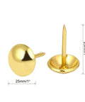 Killer One Inch Gold Antique Upholstery Tacks Pack Of Thirty for furniture restoration showing 1 inch gold brass tacks with shiny finish.