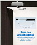 Heavy Duty Automatic Hydraulic Door Closer For Interior Doors Self Closing Black Aluminum Gate Spring Damper displayed on door