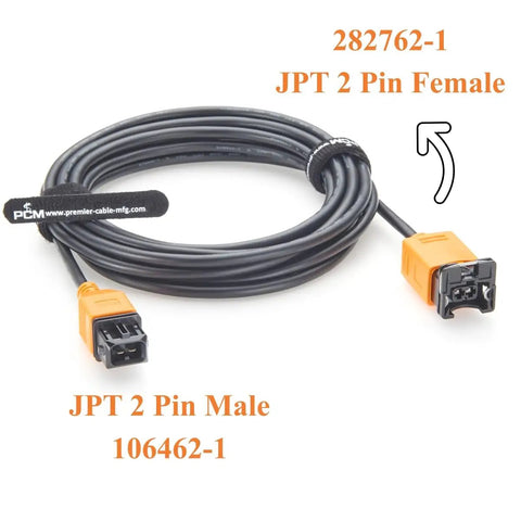 Garage Tested Two Pin JPT Extension Cable With IP67 Sealed Male To Female Plugs 18AWG Copper Auto Wiring Harness Fourteen Foot Cord