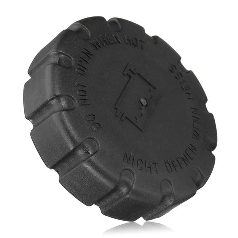 Side view of Mercedes-Benz Radiator Cap Replacement 2105010615 A2105010615 for C, E, S, ML, GLK models 2001-2016, durable black plastic