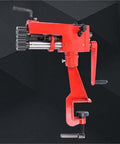7 Inch Manual Bead Roller For Metal Bending, 22 Gauge Capacity, red cast steel design with two handles and clamped base