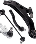 Black 14-piece front lower control arm suspension kit for Toyota Camry 2007-2011 with ball joints and sway bar links