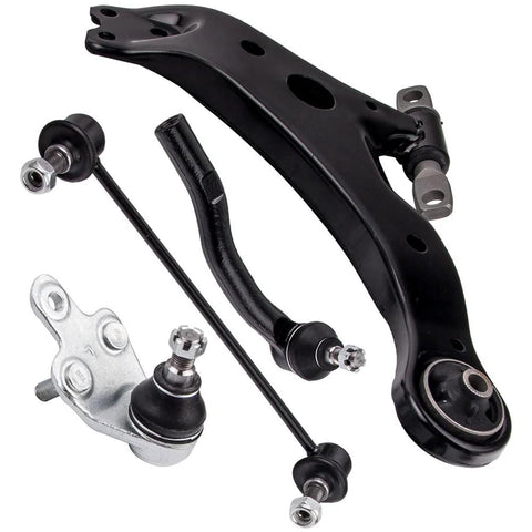 Black 14-piece front lower control arm suspension kit for Toyota Camry 2007-2011 with ball joints and sway bar links