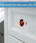 Phoenix In Flames 1.1 Inch Cabinet Knobs Set Of 2 on white kitchen drawer, wear-resistant, stainless steel aluminum alloy handles
