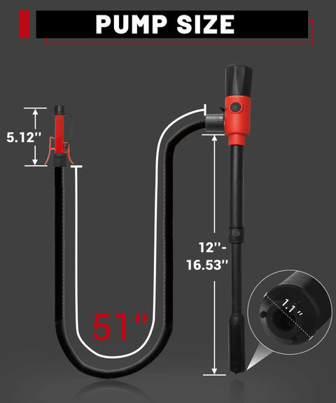 Portable Fuel Transfer Pump With Dual Power Options Battery Powered Or Usb Type C Power Delivery Auto Stop Gas Pump For 5 Gallon Gas Can Built For Home Garage Rv And Workshop Use No Spill Safety And Quick Start Convenience dimensions and features