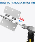 18 Pack Brushed Nickel Door Hinges Three And A Half Inch By Three And A Half Inch Interior Hinge With One Quarter Inch Radius Satin Nickel Finish Built For Steel Residential Doors Fits Bedroom And Standard Doors hammer removing hinge pin