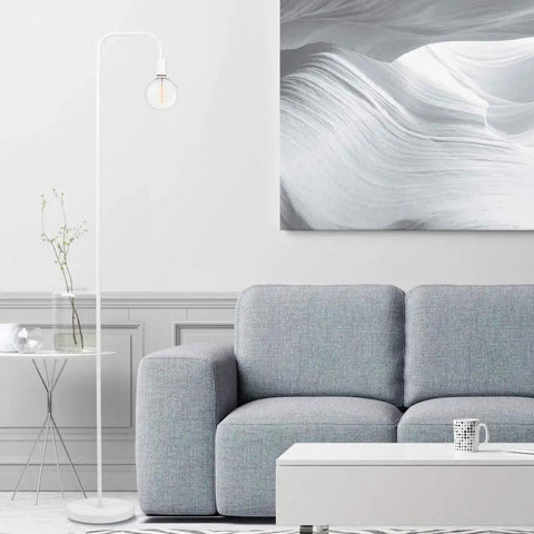 Dope 70 Inch Matte White Floor Lamp With In Line On Off Foot Switch For Living Room Bedroom Or Office Scandinavian Minimalist