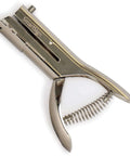 Heavy Duty Handheld Workhorse Single Hole Punch With 1/8 Inch Punch And 2 Inch Reach, 5 Inch Tall Silver shown from side view