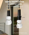 Dusk To Dawn Light Sensor Socket For E26 E27 Bulbs Auto On Off Converts Any Fixture To Smart Auto Lighting Black 2 Pack in use.