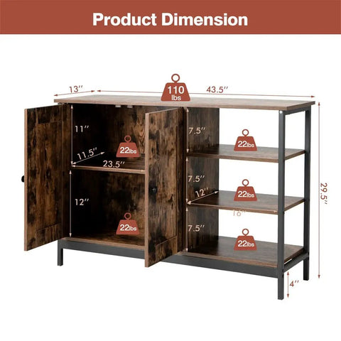 Product dimensions of Heavy Duty Two Door Industrial Kitchen Storage Cabinet With Adjustable Steel Shelves And Magnetic Lock.