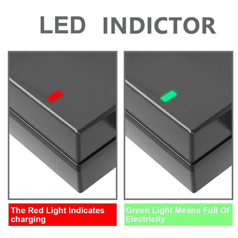 Versatile 42V 2A Scooter Charger With 6 In 1 Plugs LED indicators showing red for charging and green for full charge