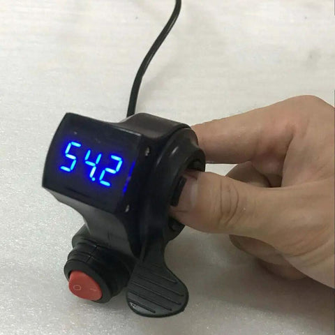 Universal Must Have Thumb Throttle With LED Voltage Display For Electric Scooters And Ebikes 22Mm Handlebar Fit LiFePo4 And Lead Acid Compatible Plug And Play Black