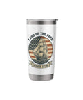 Patriotic Sailboat Flag Stainless Steel Insulated Tumbler For Fourth Of July Celebrations, keeps drinks cold or hot, double wall vacuum sealed.