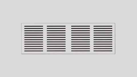 Removable Mud In Flush Cold Air Return Vent Cover And Register, Premium Modern Wall Vent, primed and ready to paint, size 32 by 12.25 inches