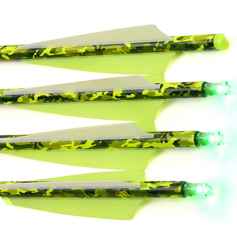 6 Pack LED Lighted Nocks for Crossbow Arrows 0.300 Inch Inside Diameter Green Glow
