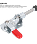2 Pack Push Pull Toggle Clamp With Fast Action Lever For Welding And Electronics Installation, Galvanized Iron And Plastic Grip