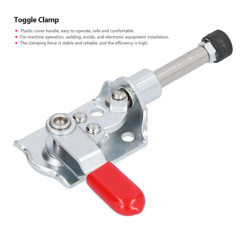 2 Pack Push Pull Toggle Clamp With Fast Action Lever For Welding And Electronics Installation, Galvanized Iron And Plastic Grip