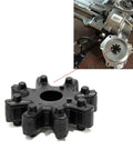 Flexible Steering Coupling For Hyundai And Kia Vehicles, 2 Piece Steering Column Motor Adapter Fits Sonata Elantra Santa Fe Azera Veloster Soul Optima Forte Cadenza Replaces 56315-2K000FFF black rubber steering coupler shown with steering column