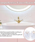 Two Piece Shower Knob Replacement Set for Hot and Cold Faucets, durable acrylic handles with screws shown in luxurious bathroom setting