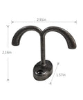 Single hook from Six Piece Crown Wall Hooks Set Zinc Alloy For Living Room, Office, And Bedroom, 2.91x2.16x1.57 inches dimensions