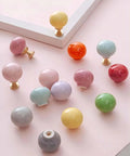 Totally Fresh Ceramic Ball Cabinet Knob Lemon Yellow Single Hole Drawer Pull For Bedroom Dresser And Kitchen Cupboard with colorful knobs