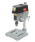 Compact 340W Mini Benchtop Drill Press, Portable Electric Table Drill Machine with metal base and adjustable depth control.