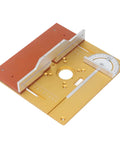 Heavy Duty Aluminum Router Lift Plate With Precision Engraved Scale For Woodworking Trimming And Engraving Machines showing engraved measurement grid.