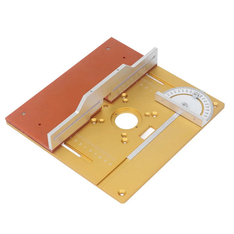 Heavy Duty Aluminum Router Lift Plate With Precision Engraved Scale For Woodworking Trimming And Engraving Machines showing engraved measurement grid.