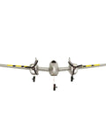 Front view of Beginner Friendly P38 RC Plane With 2.4GHz 2CH RTF Remote, Lightweight EPP Foam Warbird, Night Lighting, Easy Launch.