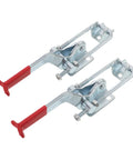 Heavy Duty Toggle Latch Clamp With Quick Release Draw Latch 2183lbs Holding Capacity Tough As Nails Galvanized Iron Corrosion Resistant Ideal For Tool Boxes Smoker Lids Draw Chests And More, two galvanized steel latches with red handles