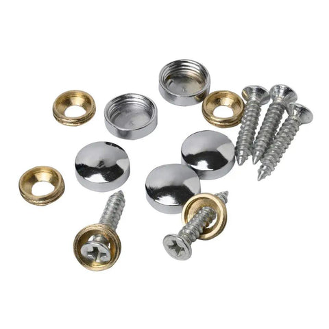 Premium Brass Mirror Screw Caps With Concealed Hardware And Rust Resistant Design For Hassle Free Installation On Drywall And Glass Signs set of silver and brass screws and covers